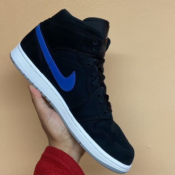 Air Jordan 1 Mid Multi Color Swoosh Black 554724-065 - Picture 14 of 16